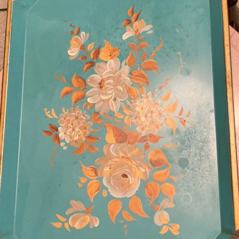 Nashco Products New York Toleware Signed Hand Painted Tray Vintage Mid Century - Picture 12 of 16